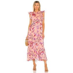 BANJANAN Hannah Maxi Dress Jubilee Apricot Blush $380 Womens Medium